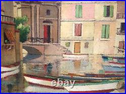 Tableau Ancien Huile Sur Toile Martigues Ecole Provencale Venise