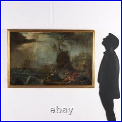 Tableau Ancien Huile sur Toile École de France du XVIIIe Siècle Original