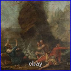 Tableau Ancien Huile sur Toile École de France du XVIIIe Siècle Original