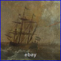 Tableau Ancien Huile sur Toile École de France du XVIIIe Siècle Original