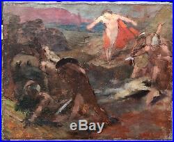 Tableau Ancien LOUIS BILLOTEY (1883-1940) Esquisse Mythologie Prix de Rome