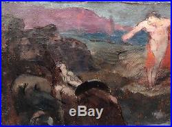 Tableau Ancien LOUIS BILLOTEY (1883-1940) Esquisse Mythologie Prix de Rome