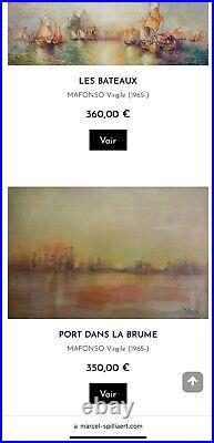 Tableau Ancien Paysage Venitien Signé Virgile Mafonso Avec Cachet De L'artiste Tableau Ancien Paysage Venitien Signé Virgile Mafonso Avec Cachet De L'artiste