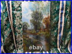 Tableau Ancien Peinture Huile sur Toile Ecole de Barbizon Vache Campagne XIXeme