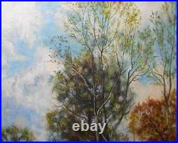 Tableau Ancien Peinture Huile sur Toile Ecole de Barbizon Vache Campagne XIXeme