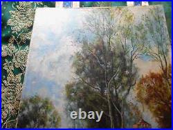 Tableau Ancien Peinture Huile sur Toile Ecole de Barbizon Vache Campagne XIXeme