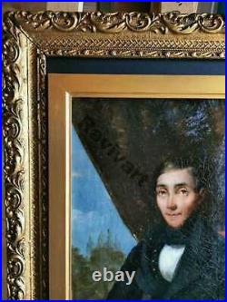 Tableau Ancien Portrait Dun gentilhomme debut XIXeme. 26x32 cm HC