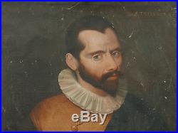 Tableau Ancien Portrait Renaissance Maitre Arquebusiers Boba 1593 à restaurer