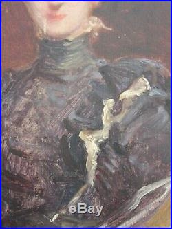 Tableau Ancien Portrait de Femme attribué Ferdinand HUMBERT XIXe Esquisse