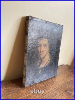 Tableau Ancien huile sur toile INCONNU (début XVIIIe-s) portrait de femme Tableau Ancien huile sur toile INCONNU (début XVIIIe-s) portrait de femme