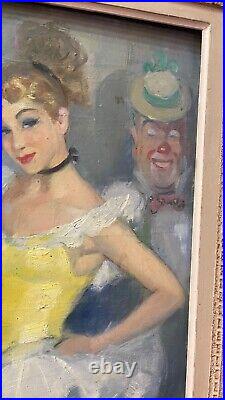 Tableau Danseuse Clown Huile Toile signée Charley GARRY (1891-1973)