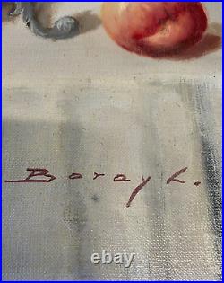 Tableau HST Nature Morte Fruits et Argenteries Hungarian Vintage Still Life 61