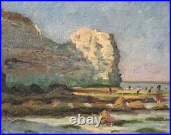 Tableau HST Scène de Plage à SUZAC Signé XXème IMPRESSIONIST PAINTING