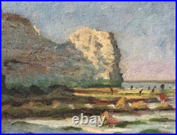 Tableau HST Scène de Plage à SUZAC Signé XXème IMPRESSIONIST PAINTING