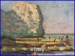 Tableau HST Scène de Plage à SUZAC Signé XXème IMPRESSIONIST PAINTING