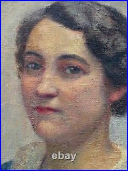 Tableau Huile Jeanne Clémentine THOINOT 1876-1949 Portrait Femme/sans cadre