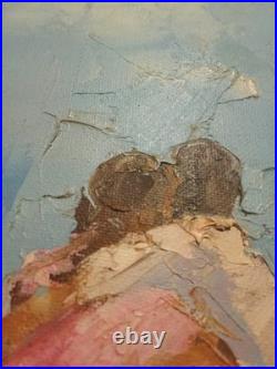 Tableau Huile sur Toile 30 x 40 cm de LES AMANTS FACE A LA MER Dominique Kleiner