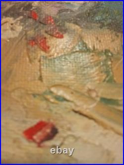 Tableau Huile sur Toile 30 x 40 cm de LES AMANTS FACE A LA MER Dominique Kleiner