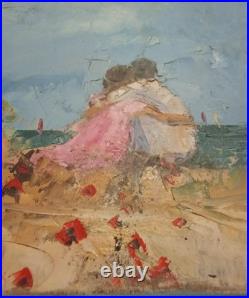 Tableau Huile sur Toile 30 x 40 cm de LES AMANTS FACE A LA MER Dominique Kleiner Tableau Huile sur Toile 30 x 40 cm de LES AMANTS FACE A LA MER Dominique Kleiner