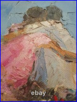 Tableau Huile sur Toile 30 x 40 cm de LES AMANTS FACE A LA MER Dominique Kleiner