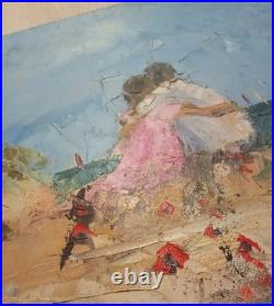 Tableau Huile sur Toile 30 x 40 cm de LES AMANTS FACE A LA MER Dominique Kleiner