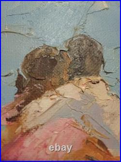 Tableau Huile sur Toile 30 x 40 cm de LES AMANTS FACE A LA MER Dominique Kleiner