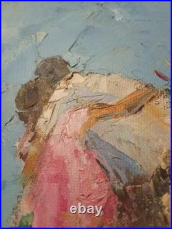 Tableau Huile sur Toile 30 x 40 cm de LES AMANTS FACE A LA MER Dominique Kleiner