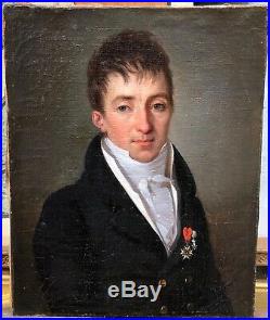 Tableau Huile sur toile Henri Nicolas Van Gorp (1756-1819) Portrait jeune homme