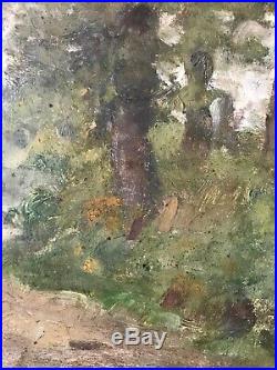 Tableau Impressionnisme Paysage Forestier Huile de Jules Cyrille Cavé 1859-1949