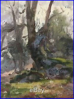 Tableau Impressionnisme Paysage de Sous bois Peinture de Jules C. Cavé 1859-1949