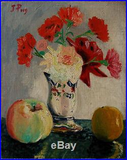 Tableau Jean PUY (Roanne 1876-1960) fleurs FAUVISME Ecole de Matisse Derain