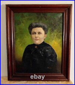 Tableau Original Huile sur Toile portrait Femme signé Émile Ralambo (1879-1963)