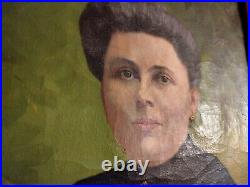 Tableau Original Huile sur Toile portrait Femme signé Émile Ralambo (1879-1963)