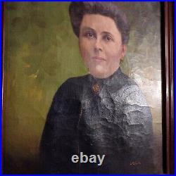 Tableau Original Huile sur Toile portrait Femme signé Émile Ralambo (1879-1963)