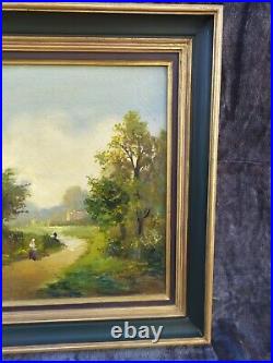 Tableau Paysage Huile Sur Toile Signée Delort Peintre Anglais Très Beau Cadre