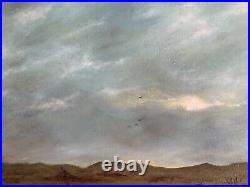 Tableau Peinture Huile Sur Toile Signé Art Ancien Paysage Marine