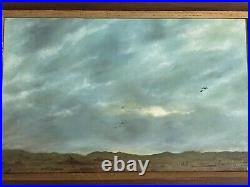 Tableau Peinture Huile Sur Toile Signé Art Ancien Paysage Marine