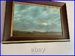 Tableau Peinture Huile Sur Toile Signé Art Ancien Paysage Marine