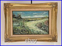 Tableau Peinture Huile Toile Champ Campagne Nature Paysage Vert Encadré Signé Tableau Peinture Huile Toile Champ Campagne Nature Paysage Vert Encadré Signé