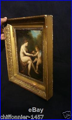 Tableau VENUS et CUPIDON huile sur toile époque XVIIIe-XIXème Réentoilée anonyme