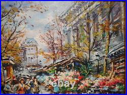 Tableau Wilma LUCAS peinture Paris marcher fleur La Madeleine gout Galien Laloue