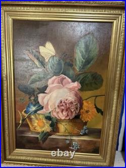 Tableau ancien Aquarelle sur toile signée Artiste Coté