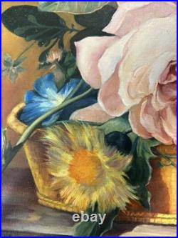 Tableau ancien Aquarelle sur toile signée Artiste Coté