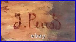 Tableau ancien ECOLE FRANÇAISE DU XXe siècle huile sur toile Le canal signée