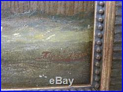 +++ Tableau ancien Eugene GABE marine port du nord grosse côte 19ème 1844 +++