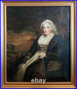 Tableau ancien Huile sur toile portrait femme XIXéme