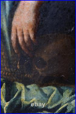 Tableau ancien Madeleine pénitente Vanité Philippe DE CHAMPAIGNE (1602-1674)