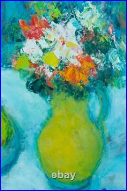 Tableau ancien Nature morte impressionniste fleurs et fruits Lydie Gérard hst Tableau ancien Nature morte impressionniste fleurs et fruits Lydie Gérard hst