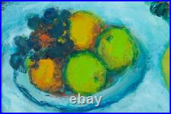 Tableau ancien Nature morte impressionniste fleurs et fruits Lydie Gérard hst Tableau ancien Nature morte impressionniste fleurs et fruits Lydie Gérard hst