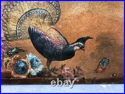 Tableau ancien, Parc animé, Importante huile sur toile décorative, XIXe